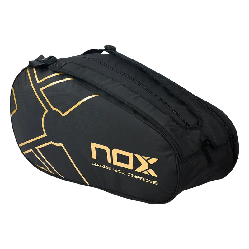 Pack Nox X-Zero Negro/Oro + Paletero Street Black/Gold + Pelotas Fast + 3 Overgrips