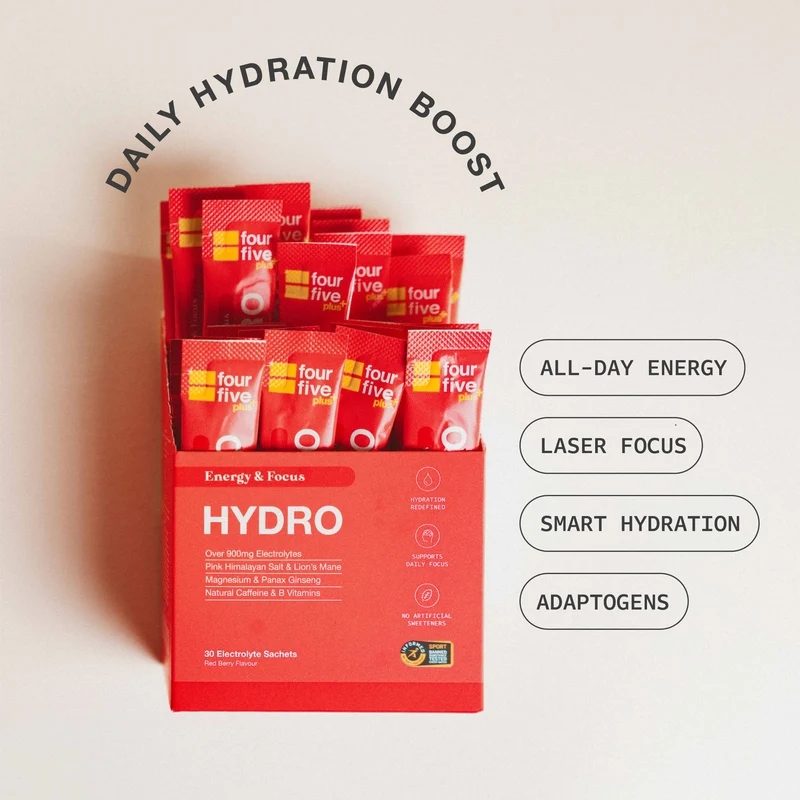 fourfive Hydro Energy & Focus Sachets Red Berry (30 Pack)