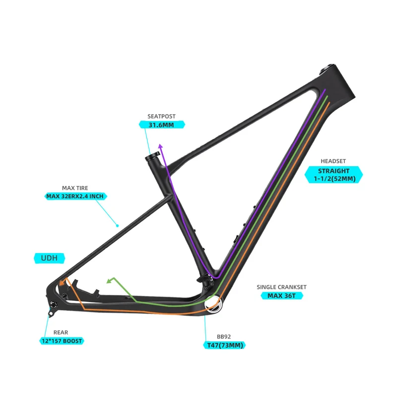 32er Carbon MTB Fahrradrahmen