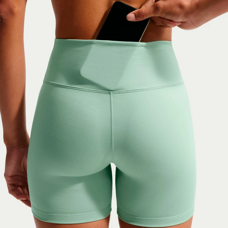 High-Waist 5in Biker Shorts Damen - salbei