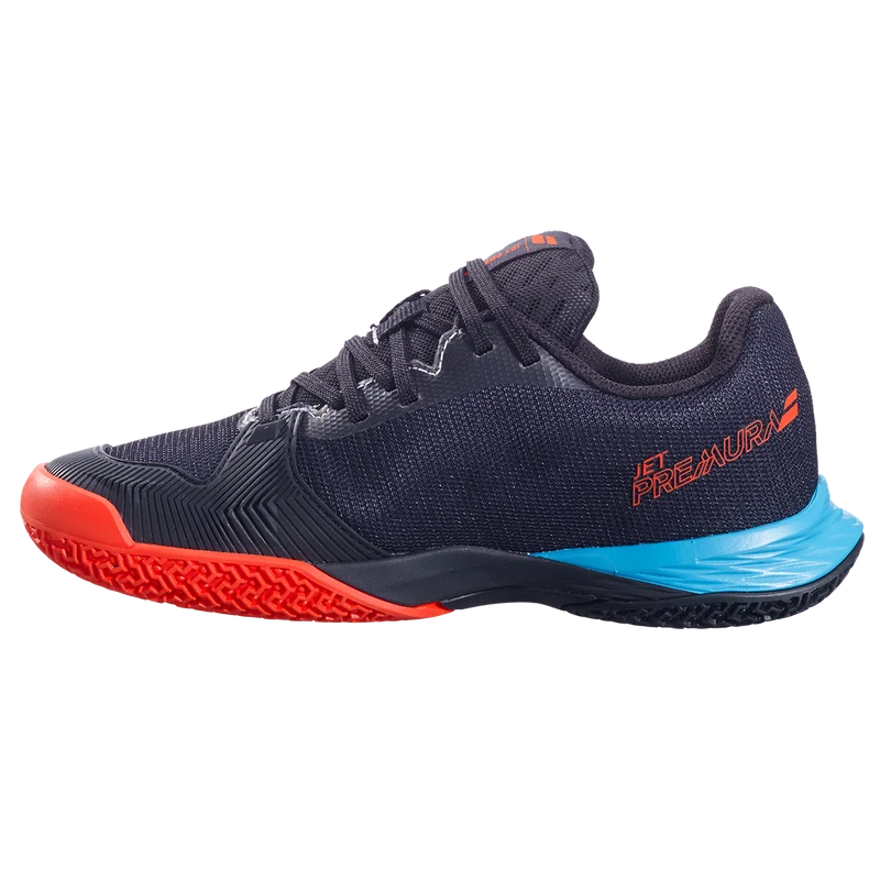 Babolat Junior Jet Premura 2 Padel Shoes Black Tomato Red