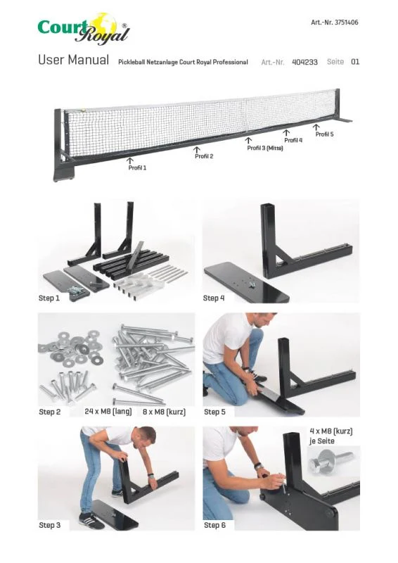 Pickleball Netzanlage Court Royal Professional