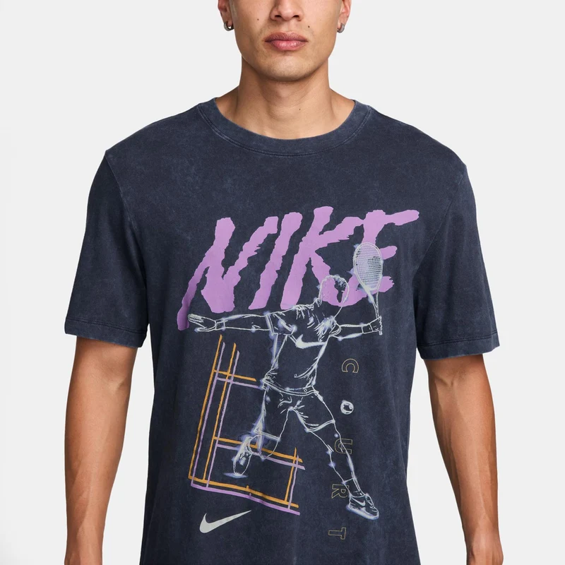 Court T-Shirt Herren-Dunkelblau,Flieder