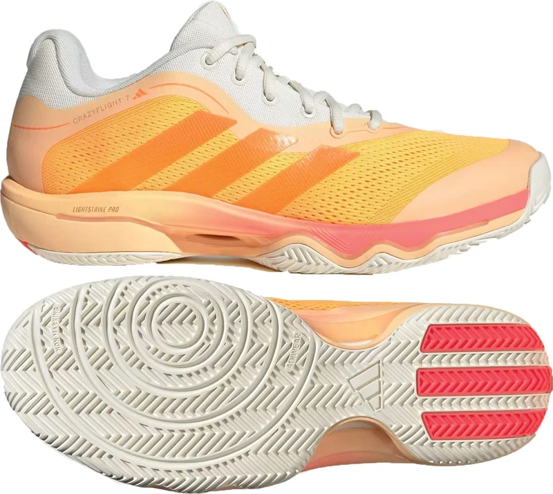 ADIDAS Crazyflight 7 Indoor Mens Padel Shoes - Lucid Tangerine / Lucid Orange / Off White
