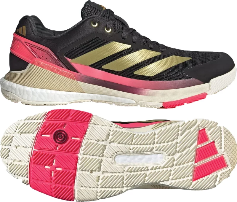 ADIDAS Crazyquick Boost Mens Padel Shoes - Core Black / Gold Metallic / Solar Turbo