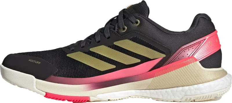 ADIDAS Crazyquick Boost Mens Padel Shoes - Core Black / Gold Metallic / Solar Turbo