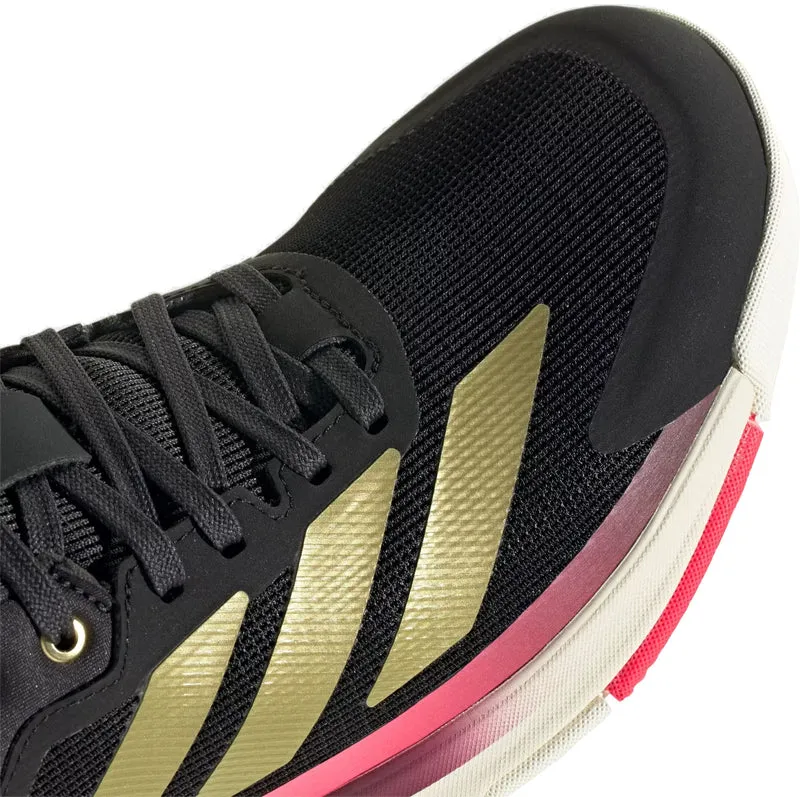 ADIDAS Crazyquick Boost Mens Padel Shoes - Core Black / Gold Metallic / Solar Turbo