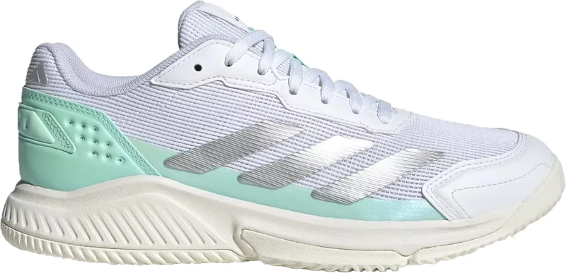 ADIDAS Courtquick Womens Padel Shoes - Cloud White / Silver Metallic / Clear Mint
