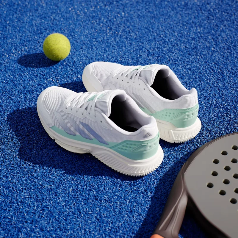 ADIDAS Courtquick Womens Padel Shoes - Cloud White / Silver Metallic / Clear Mint