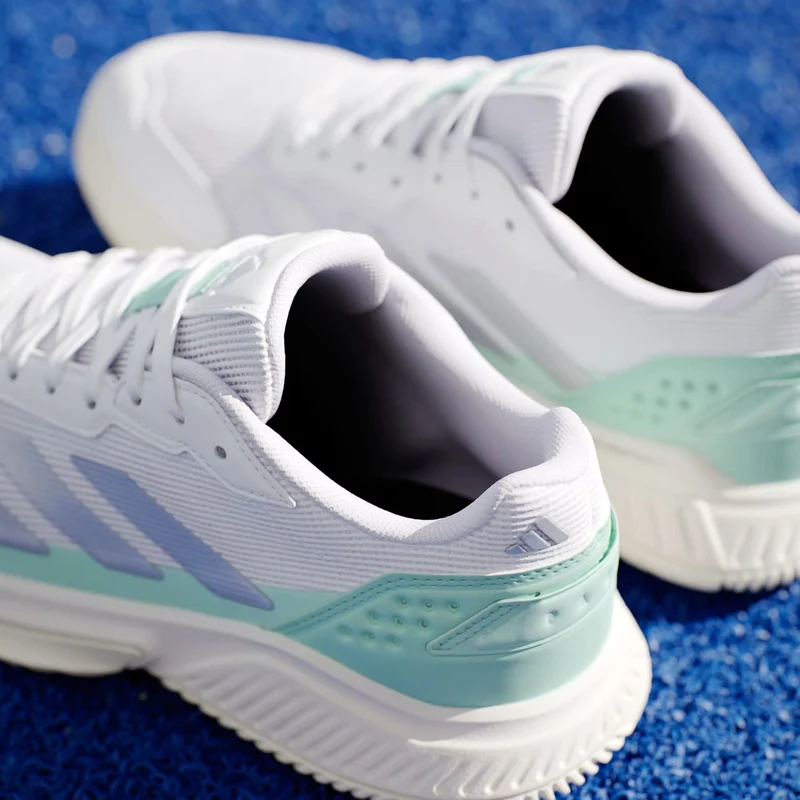 ADIDAS Courtquick Womens Padel Shoes - Cloud White / Silver Metallic / Clear Mint