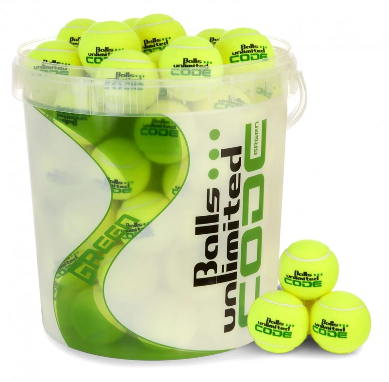 Tennisbälle Code Green 60er Beutel - gelb inklusive Balleimer