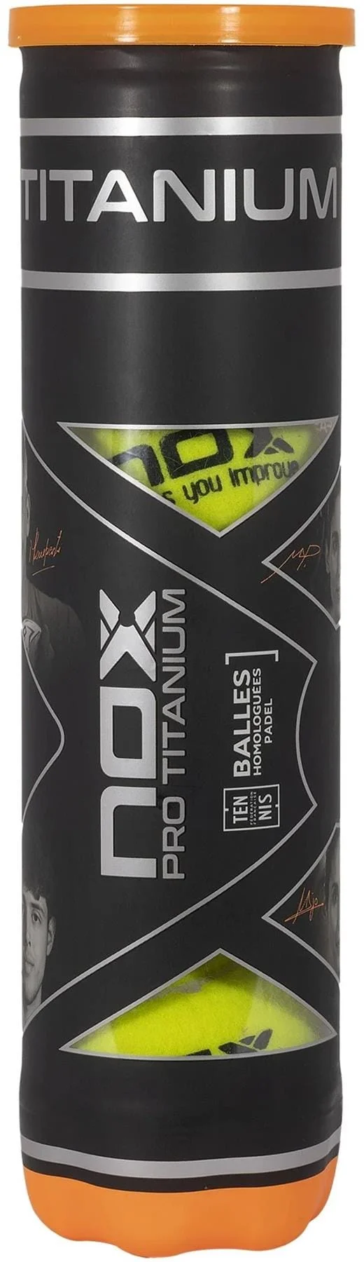 NOX Pro Titanium Padel Balls - 4 Ball Tube