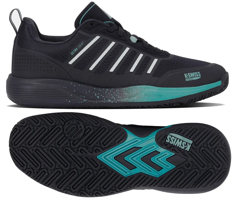 K-Swiss Ultra Court Mens Padel Shoes - Carbon / Baltic / Glacier Gray