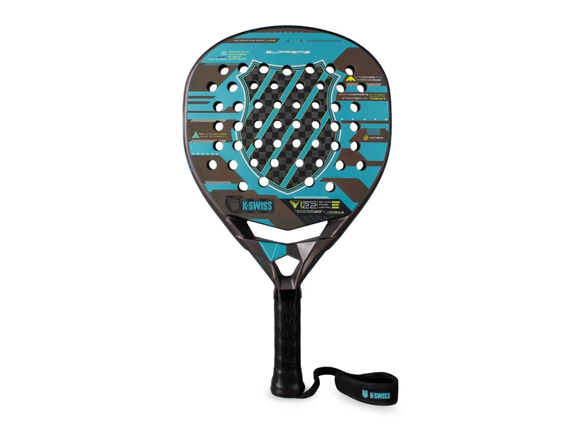 AC0258-080 | SUPREME PADEL RACKET | GREY/TURQUOISE BLUE