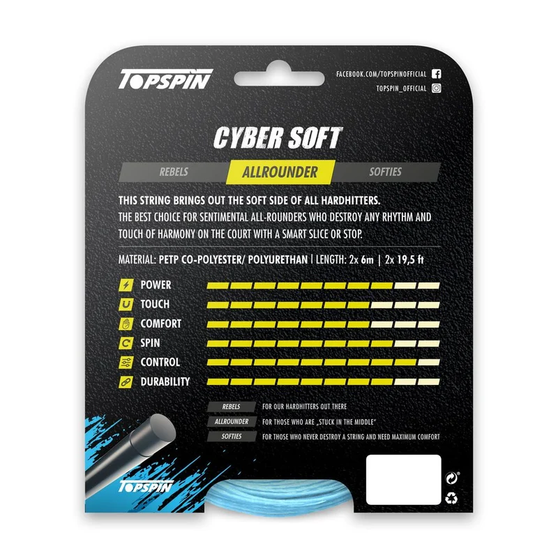 Topspin Cyber Soft Saitenset - 12m
