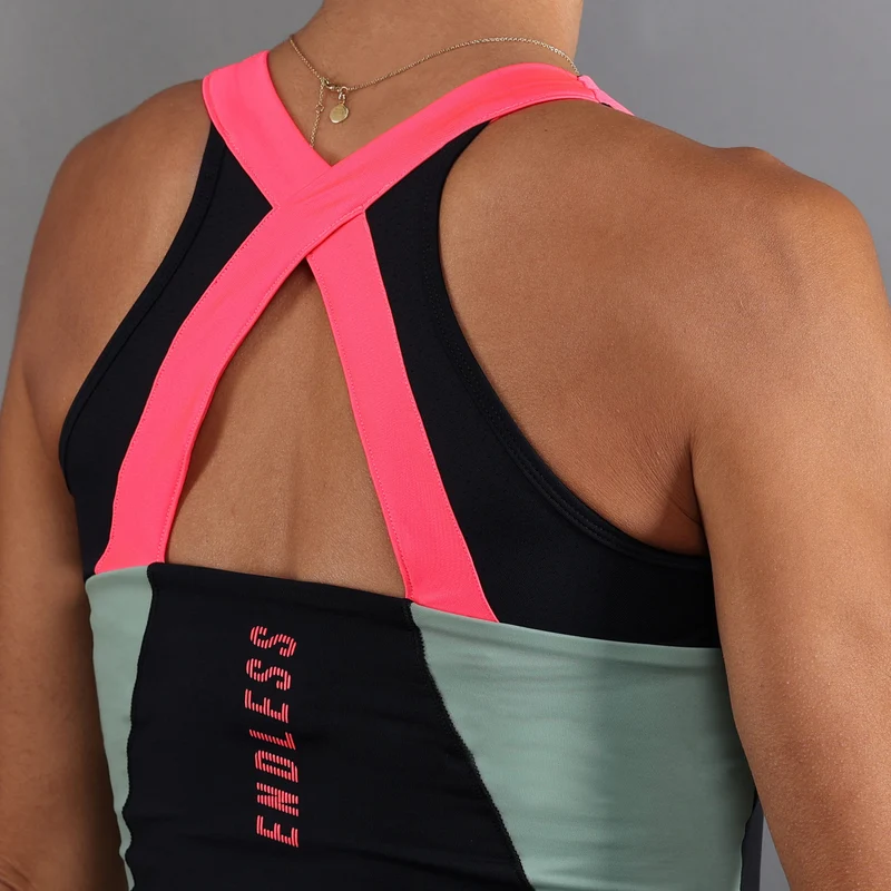 Grace Tank-Top Damen-Schwarz,Grün