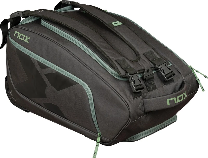 NOX AT10 Competition Trolley Padel Racket Bag - Black / Green