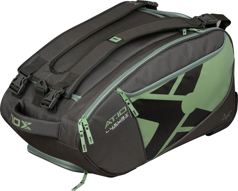 NOX AT10 Competition Trolley Padel Racket Bag - Black / Green