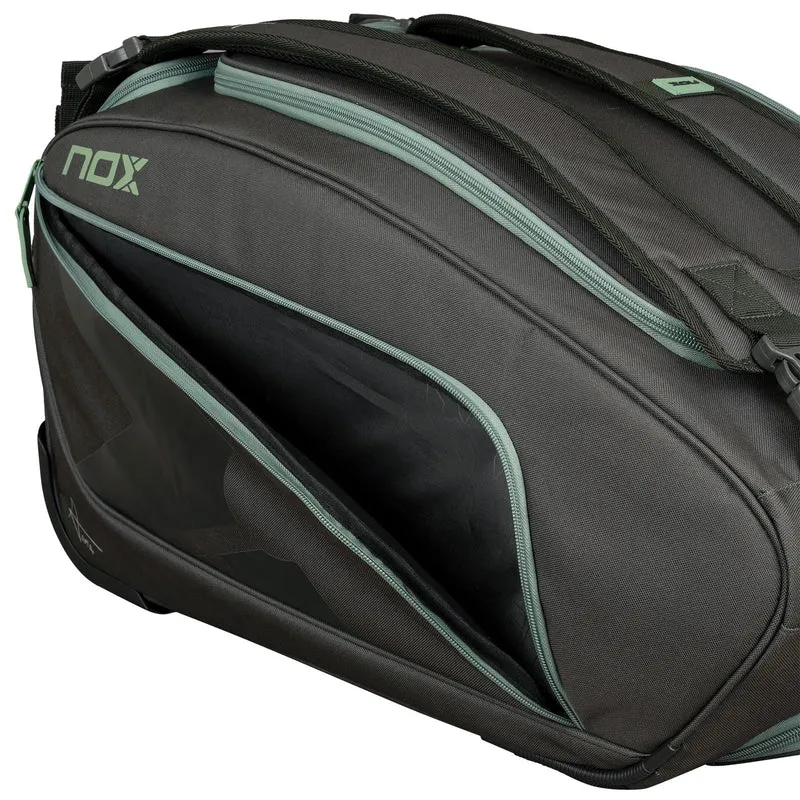 NOX AT10 Competition Trolley Padel Racket Bag - Black / Green