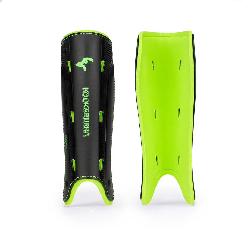 Kookaburra Edge Shin Guards Black/Lime 26/27