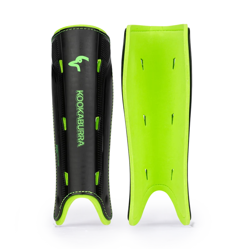 Kookaburra Edge Shin Guards Black/Lime 26/27