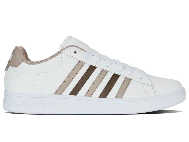 04413-986-M | COURT TIEBREAK II | WHITE/TAUPE/TEAK/JURASSIC GOLD