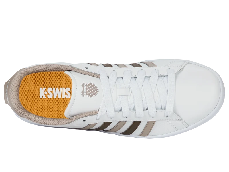 04413-986-M | COURT TIEBREAK II | WHITE/TAUPE/TEAK/JURASSIC GOLD