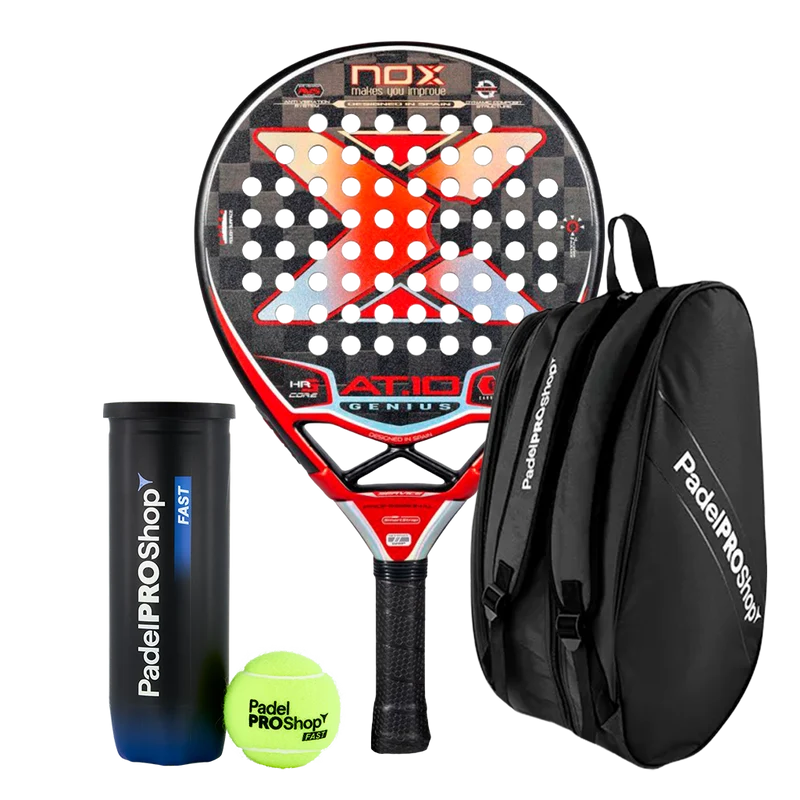 Pack Pala Nox AT10 Genius 18K Limited Edition Agustín Tapia + Paletero PadelPROShop + Pelotas PadelPROShop Fast (Exclusivo PadelPROShop)