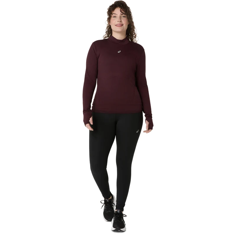 Road Winter Seamless Laufshirt Damen - dunkelrot