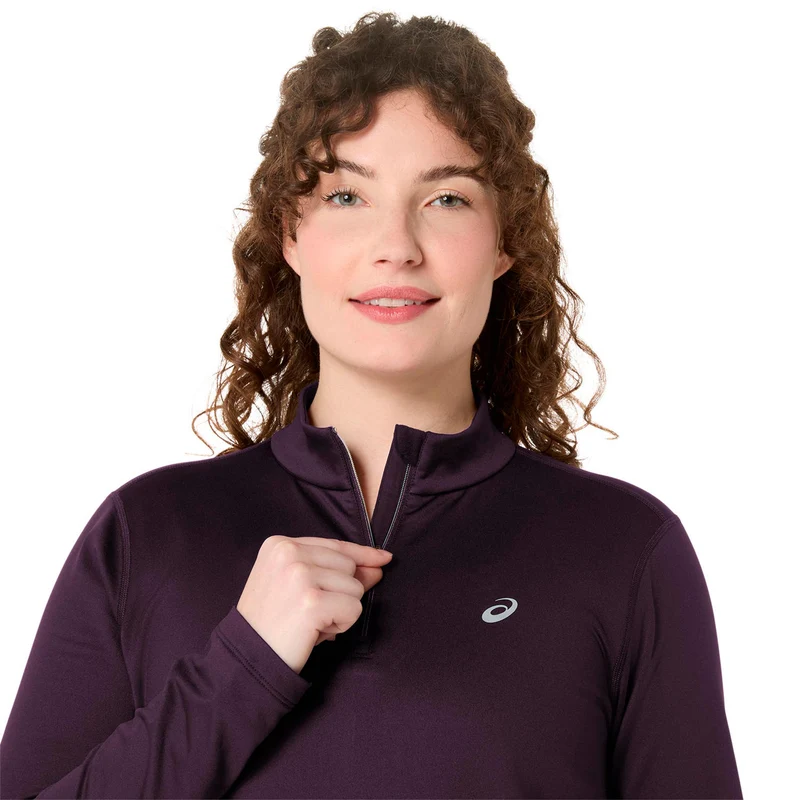 Core 1/2 Zip Winter Laufshirt Damen - weinrot