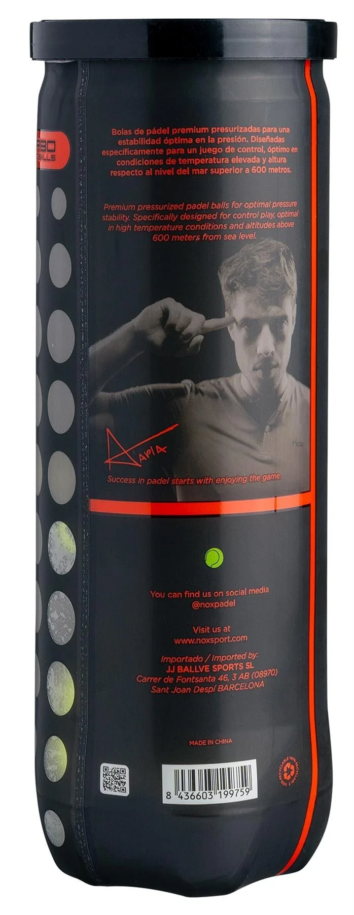 NOX Nerbo Padel Balls - 3 Ball Tube