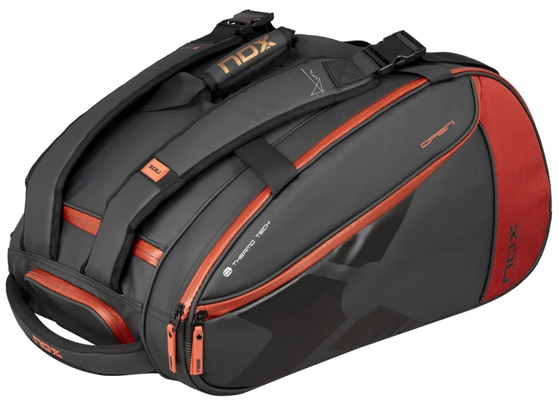 NOX Luxury Open Series Padel Racket Bag - Black / Red