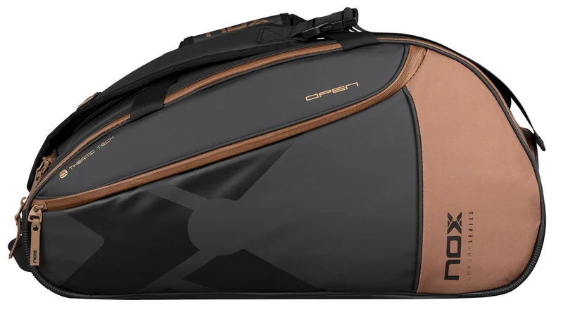 NOX Luxury Open Series Padel Racket Bag - Black / Brown