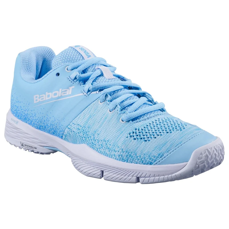 Babolat Sensa Womens Padel Shoes - Sky Blue / Tigerlily