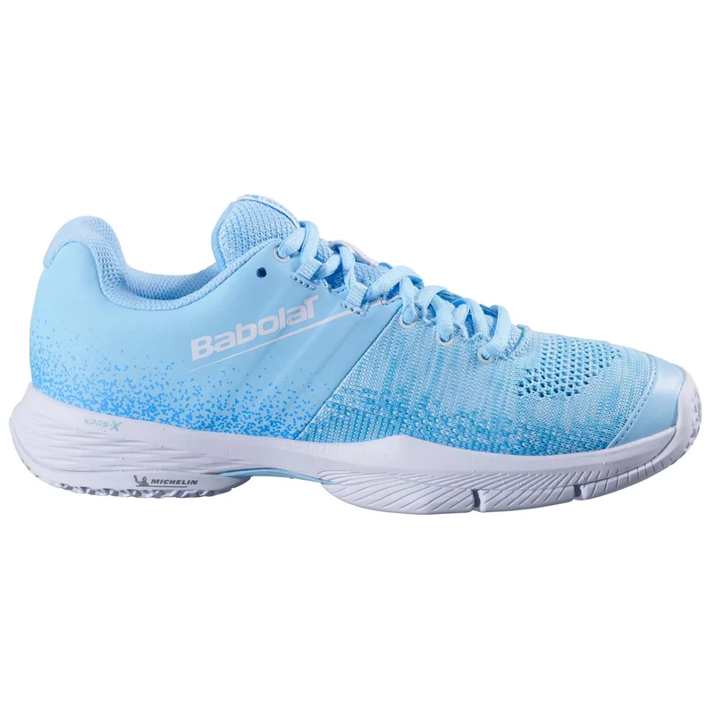 Babolat Sensa Womens Padel Shoes - Sky Blue / Tigerlily