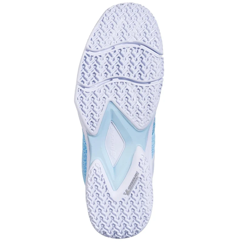 Babolat Sensa Womens Padel Shoes - Sky Blue / Tigerlily