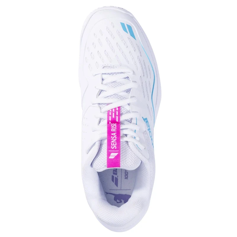 Babolat Sensa Rise Womens Padel Shoes - White / Rhodamine Red
