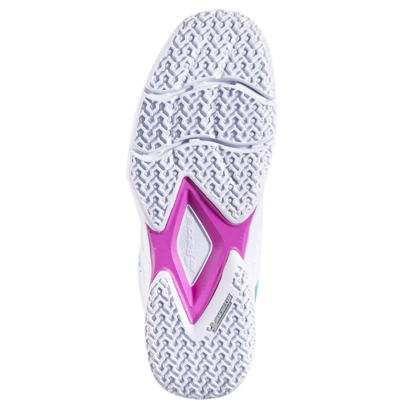 Babolat Sensa Rise Womens Padel Shoes - White / Rhodamine Red
