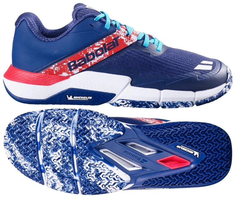 Babolat Movea 2 Mens Padel Shoes - Dark Blue / Chilli Red
