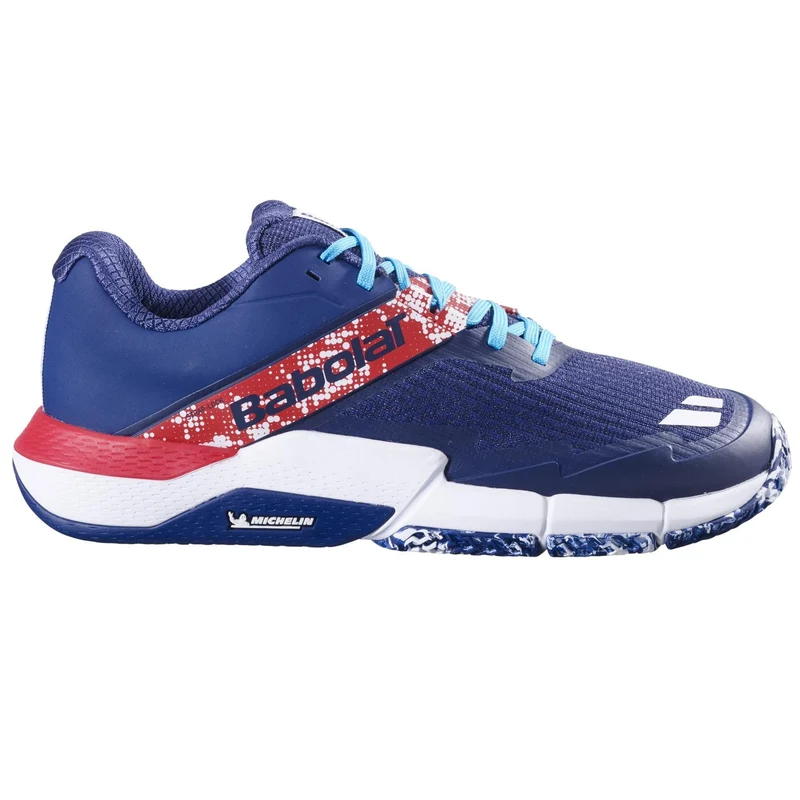 Babolat Movea 2 Mens Padel Shoes - Dark Blue / Chilli Red