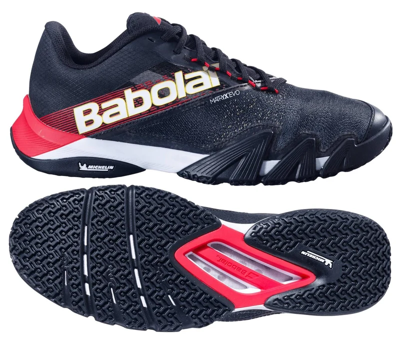 Babolat Jet Premura 2 Mens Padel Shoes - Black / Tomato Red