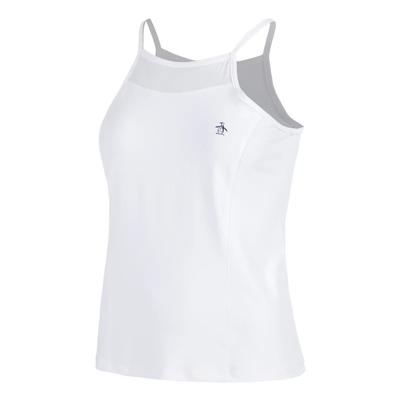 Mesh Tank-Top Damen-Weiß
