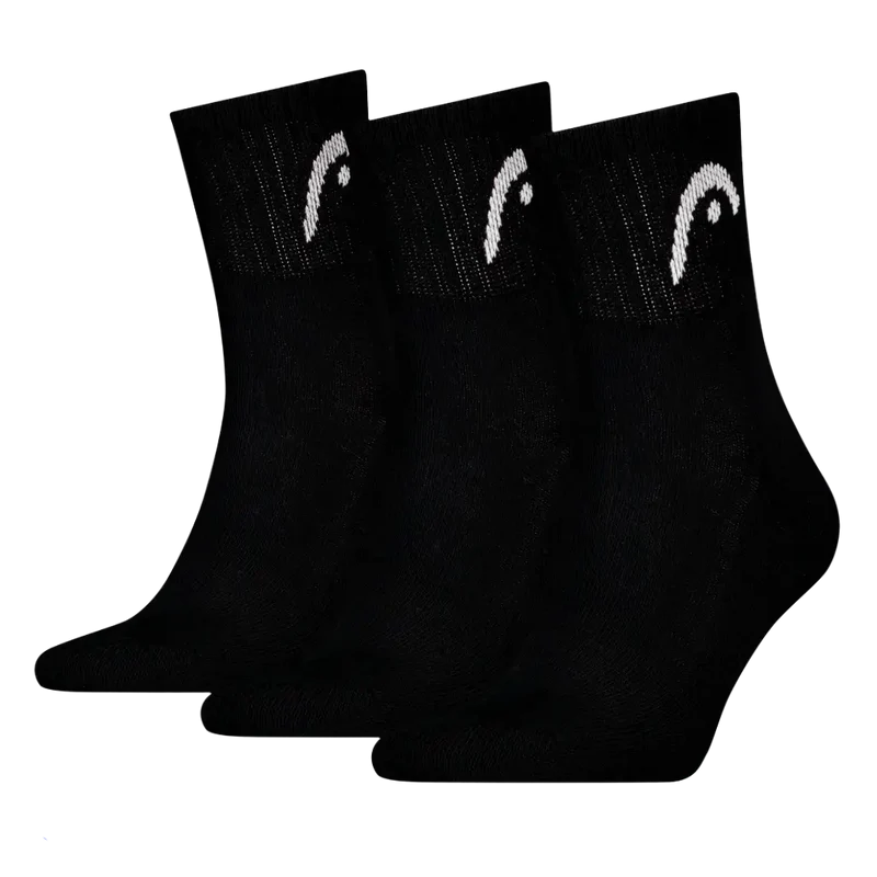 Calcetines Head Cortos Club Crew Negro (Pack x3)