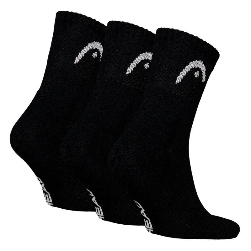 Calcetines Head Cortos Club Crew Negro (Pack x3)
