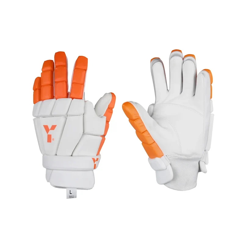 Y1 Indoor Bloc Hockey Glove White/Orange 25/26
