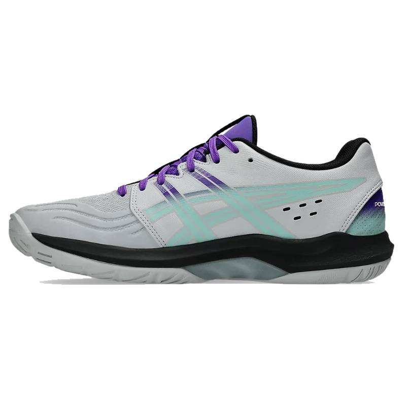 Asics Men's Powerbreak FF Indoor Court Shoes Concrete Illuminate Mint