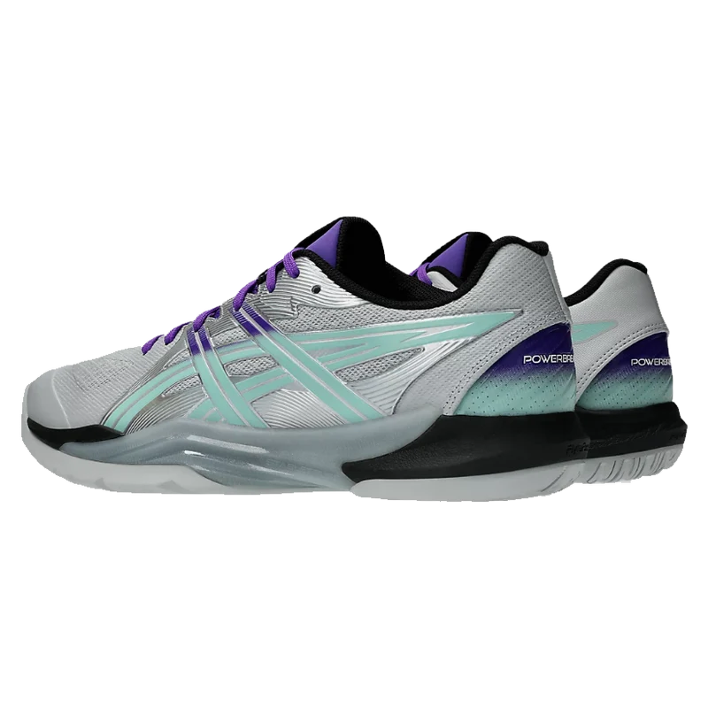 Asics Men's Powerbreak FF Indoor Court Shoes Concrete Illuminate Mint