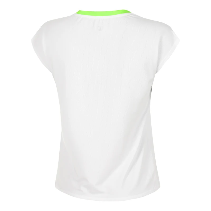 Wild Volley T-Shirt Damen-Weiß,Neongrün