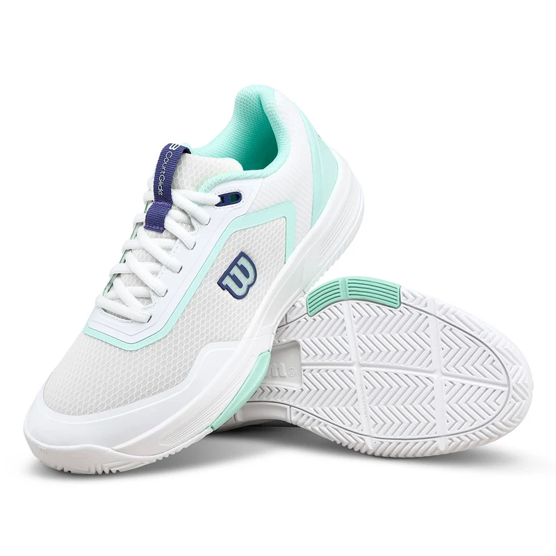 Wilson Women's Courtglide Tennis Shoes White Bay Skipper Blue