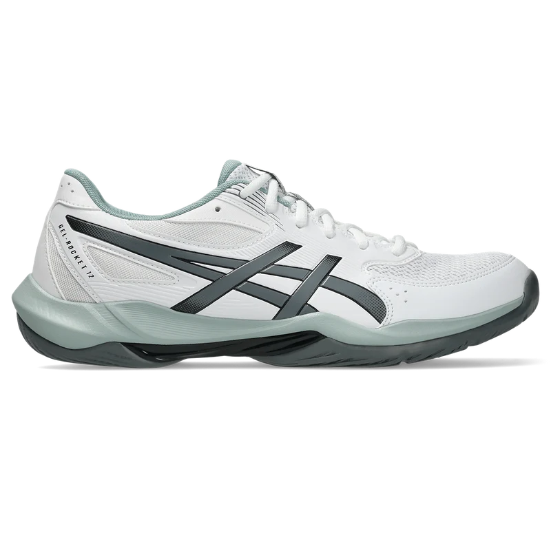 Asics Men's Gel Rocket 12 Indoor Court Shoes White Steel Grey